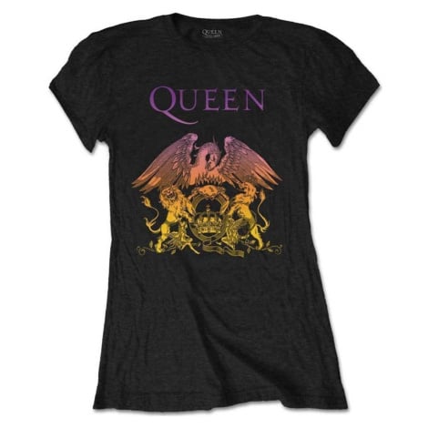 Queen Tričko Gradient Crest Womens Black