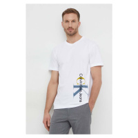 Bavlněné tričko Calvin Klein Jeans bílá barva, s aplikací, J30J324783