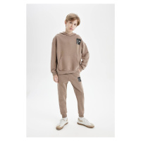 DEFACTO Boys Woven Labeled Elastic Waist Leg Pocket School Jogger Sweatpants