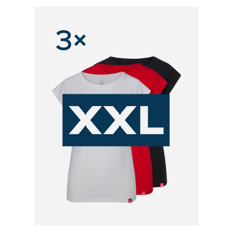 Triplepack dámských triček ALTA černá, bílá, červená - XXL CityZen®