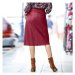 Blancheporte Pouzdrová koženková sukně tmavě červená