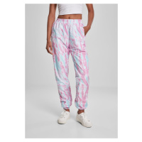 Dámské kalhoty Tie Dye Track aquablue/růžové