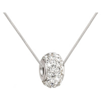 Evolution Group Stříbrný náhrdelník s Preciosa krystaly bílý 32081.1
