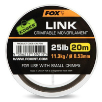 Fox návazcový vlasec edges link trans khaki mono 20 m - 0,64 mm 35 lb