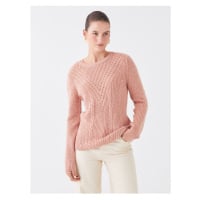 LC Waikiki Crew Neck Openwork Long Sleeve Women's Knitwear Sweater