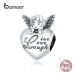 Stříbrný přívěsek anděl na srdci s nápisy SCC1633 LOAMOER