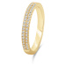 Brilio Silver Třpytivý pozlacený prsten s čirými zirkony RI059Y
