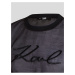 Černé dámské oversize tričko KARL LAGERFELD Organza T-shirt