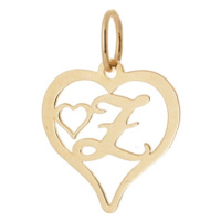 Přívěšek srdce s písmenem Z ze žlutého zlata ZZ0485F