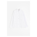 H & M - Oversized lněná košile - bílá