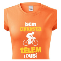 Dámské tričko pro cyklisty Cyklista tělem i duší - s dopravou za 46 Kč