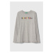 Dětská bavlněná košile s dlouhým rukávem United Colors of Benetton šedá barva, s potiskem