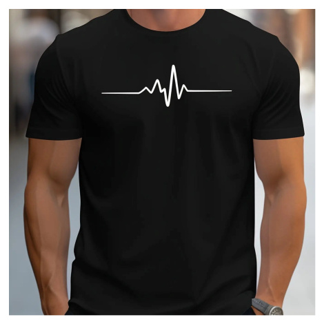 Pánské bavlněné tričko – krátký rukáv, potisk, sportovní střih