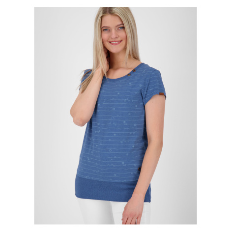 Modré dámské vzorované tričko Alife and Kickin