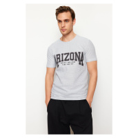 Trendyol White Regular/Normal Fit Textured Text Printed T-Shirt