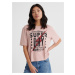 Světle růžové dámské tričko s potiskem Superdry