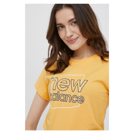 Tričko New Balance WT21801VAC dámský, žlutá barva