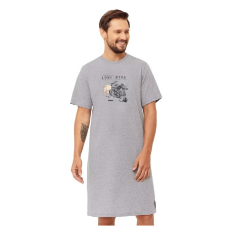 Pánská noční košile Sajmon 1533/1 HOTBERG | šedá melír