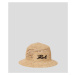 Klobouk karl lagerfeld k/signature raffia bucket hat hnědá