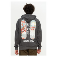 Trendyol Anthracite Oversize/Wide Cut Hooded Far East Printed Sweatshirt