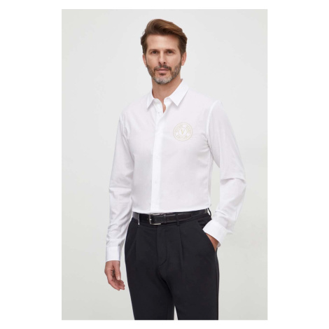 Košile Versace Jeans Couture pánská, bílá barva, slim, s klasickým límcem, 76GALYS2 CN002
