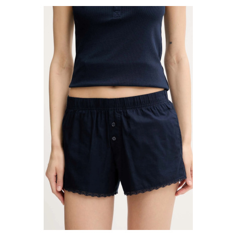 Bavlněné pyžamové šortky Hollister Co. dámské, tmavomodrá barva, bavlněné, KI346-5039