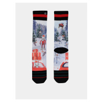Červeno-modré pánské ponožky s vánočním motivem XPOOOS