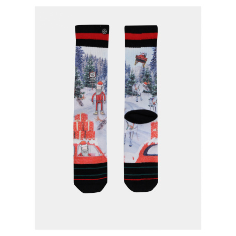 Červeno-modré pánské ponožky s vánočním motivem XPOOOS