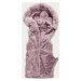 Růžová kožešinová vesta s kapucí (B8059-81)