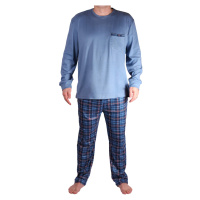Zdenda Lux pánské pyžamo s flísem šedomodrá