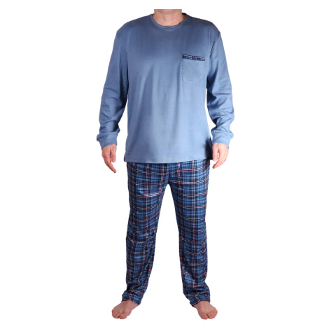 Zdenda Lux pánské pyžamo s flísem šedomodrá
