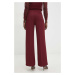 Kalhoty Answear Lab dámské, vínová barva, široké, high waist