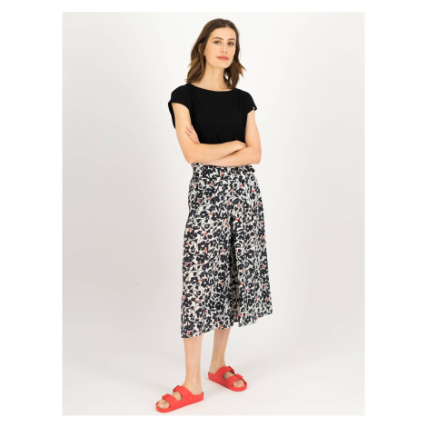 Černo-bílé dámské květované culottes Blutsgeschwister Flotte