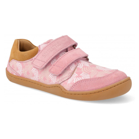 Barefoot tenisky Blifestyle - Skink bio nappa schmal rosa muster růžové