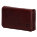 Double-D Tmavě červená velká kožená peněženka "Dominas"