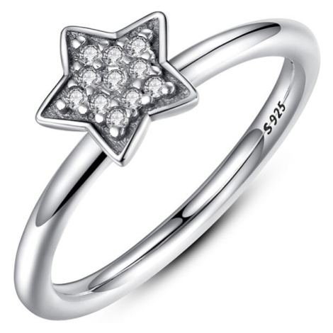 Linda's Jewelry Stříbrný prsten Shiny Star IPR008 Velikost: 54