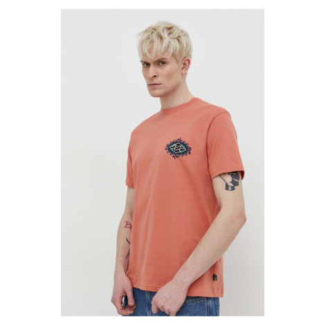 Bavlněné tričko Billabong oranžová barva, s potiskem, ABYZT02255