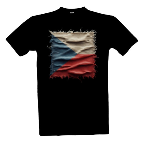 Pánské tričko Česká vlajka otrhana