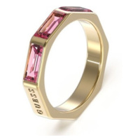 Guess Slušivý prsten s růžovými kubickými zirkony JUBR03174JWYGFC