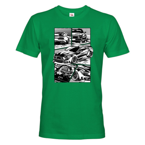 Pánské tričko s potiskem Ford Mustang S550 - tričko pro milovníky aut BezvaTriko