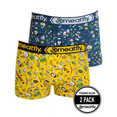 Meatfly pánské boxerky Balboa Boxershorts Double Pack Jamm | Žlutá