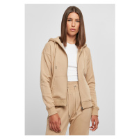 Dámská mikina zip // Urban Classics / Ladies Organic Terry Zip Hoody unionbeige