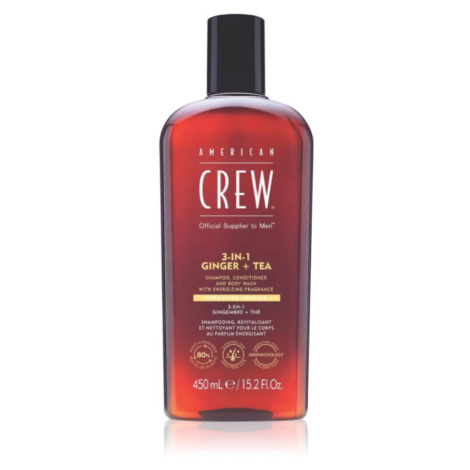 American Crew 3 in 1 Ginger + Tea 3 v 1 šampon, kondicionér a sprchový gel pro muže 450 ml