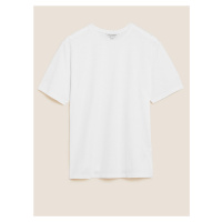 Tričko z prémiové bavlny, úzký střih Marks & Spencer bílá