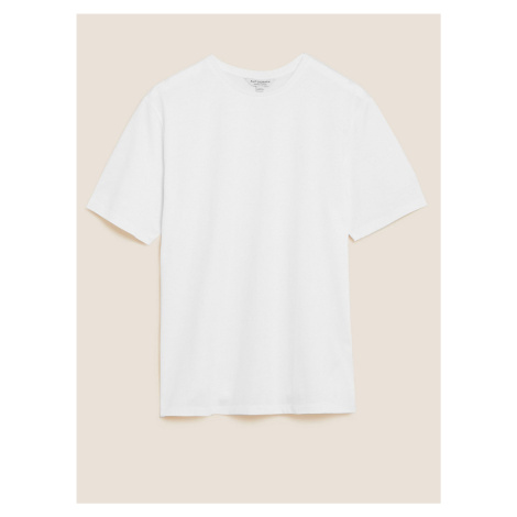 Tričko z prémiové bavlny, úzký střih Marks & Spencer bílá