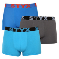 3PACK pánské boxerky Styx sportovní guma nadrozměr vícebarevné (3R10379)