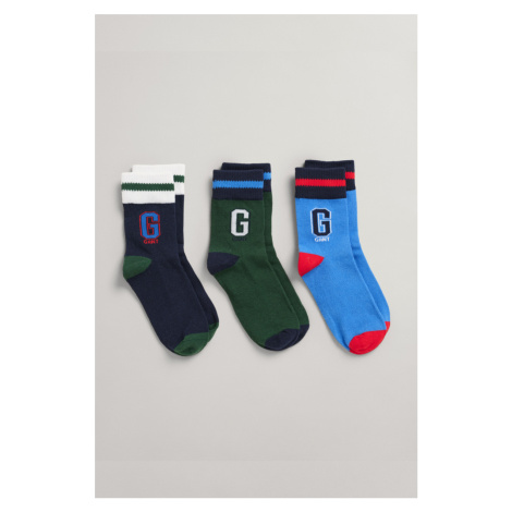 PONOŽKY GANT D1. SOCKS 3-PACK modrá