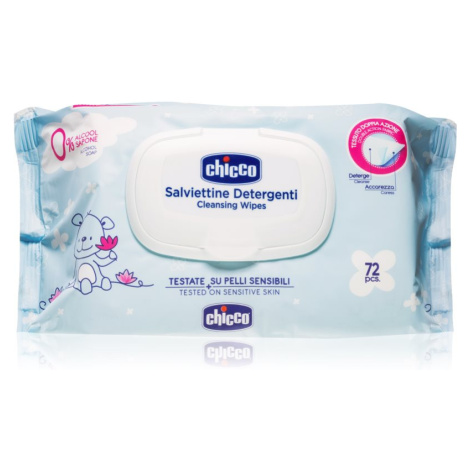 Chicco Cleansing Wipes Blue dětské jemné vlhčené ubrousky 72 ks
