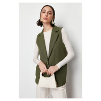 Trendyol Light Khaki Finike Plain Woven Vest