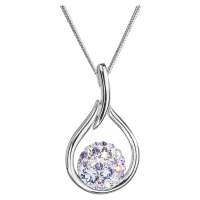 Evolution Group Stříbrný náhrdelník se Swarovski krystaly kapka 32075.3 violet